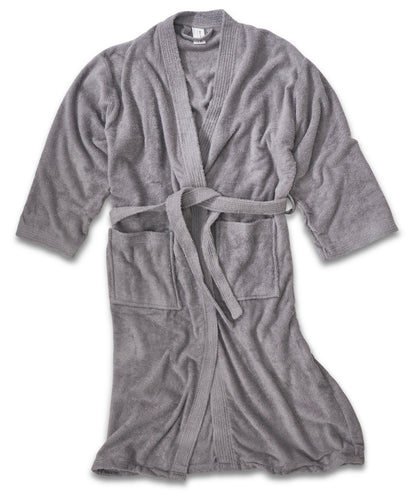 Tryck din logga på Morgonrockar från Home & Living - Anpassa Kimono-morgonrock i bambu i färgen Mellangrå One Size för företag, föreningar och privatpersoner