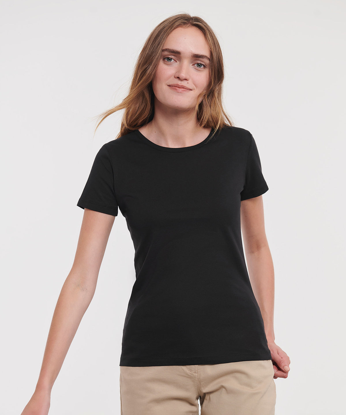Tryck din logga på T-shirts från Russell Europe - Anpassa Pure Organic T-Shirt - Dam i färgen för företag, föreningar och privatpersoner