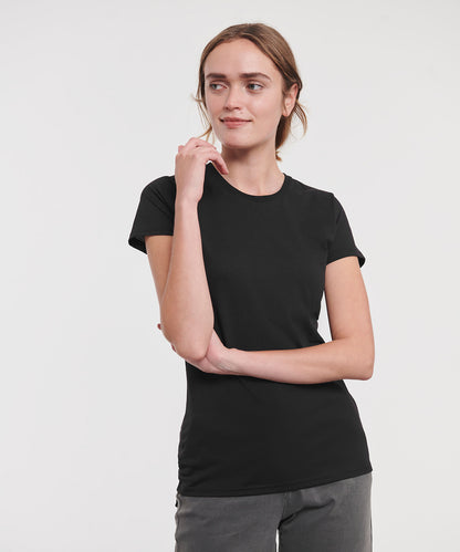 Tryck din logga på T-shirts från Russell Europe - Anpassa HD T-Shirt – Dam i färgen för företag, föreningar och privatpersoner