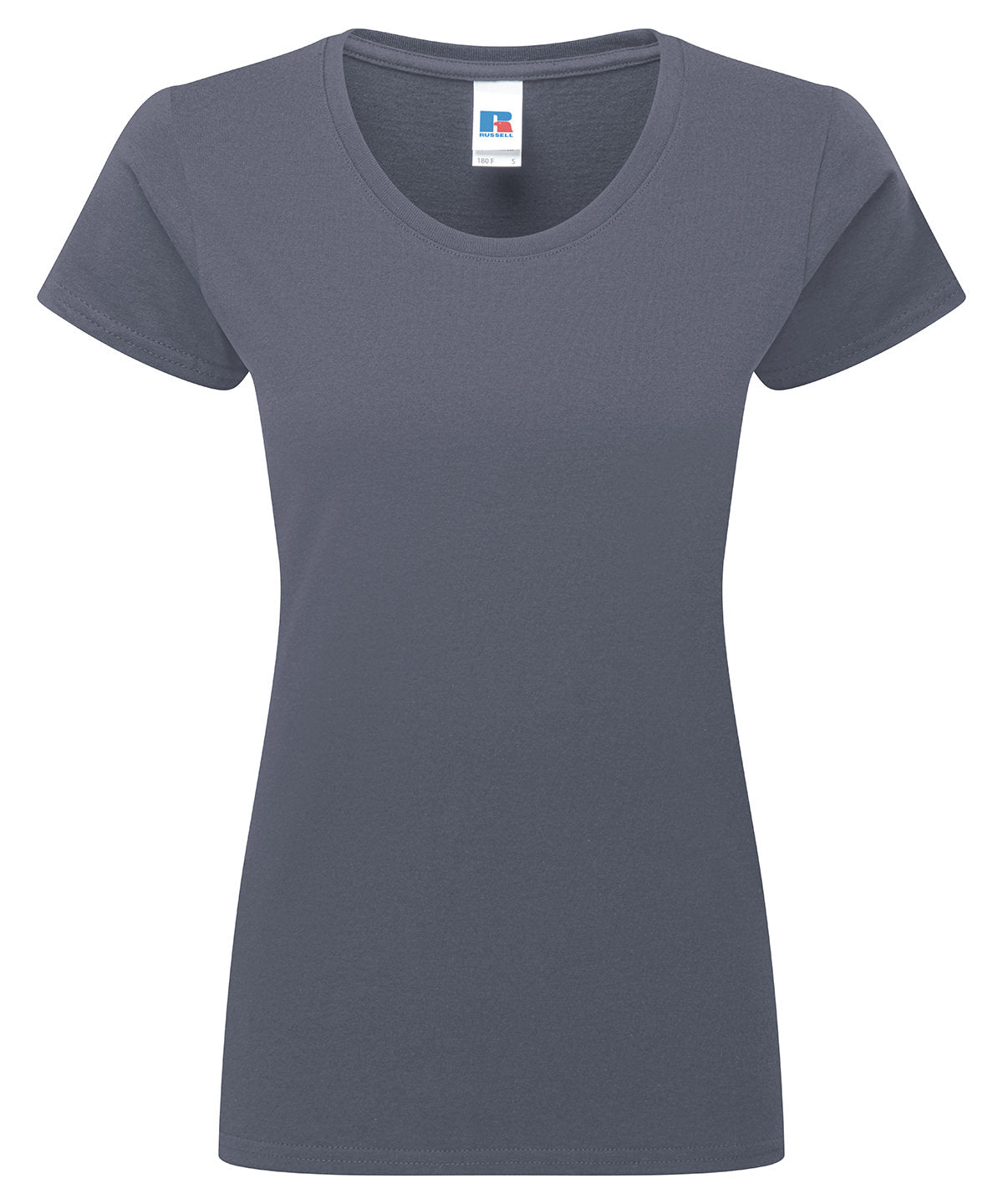 Tryck din logga på T-shirts från Russell Europe - Anpassa Authentic Classic T-Shirt – Women i färgen Mörkgrå för företag, föreningar och privatpersoner