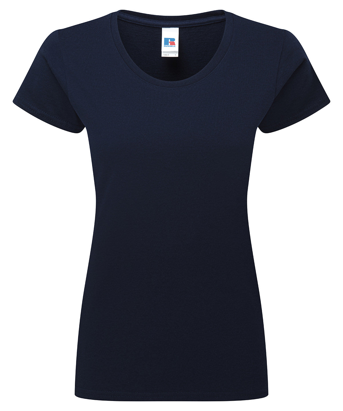 Tryck din logga på T-shirts från Russell Europe - Anpassa Authentic Classic T-Shirt – Women i färgen Marinblå för företag, föreningar och privatpersoner
