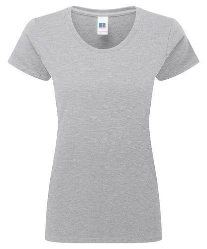 Tryck din logga på T-shirts från Russell Europe - Anpassa Authentic Classic T-Shirt – Women i färgen Ljunggrå för företag, föreningar och privatpersoner