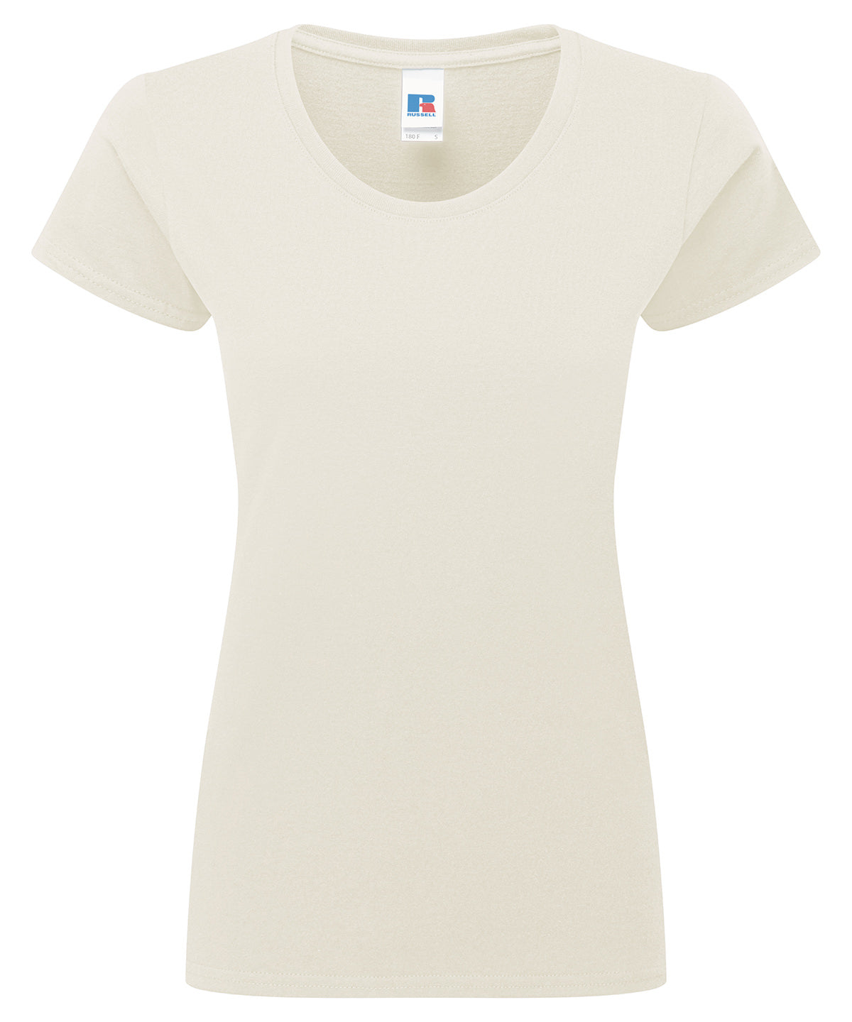 Tryck din logga på T-shirts från Russell Europe - Anpassa Authentic Classic T-Shirt – Women i färgen Naturligt för företag, föreningar och privatpersoner