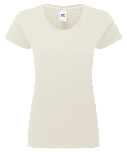 Tryck din logga på T-shirts från Russell Europe - Anpassa Authentic Classic T-Shirt – Women i färgen Naturligt för företag, föreningar och privatpersoner