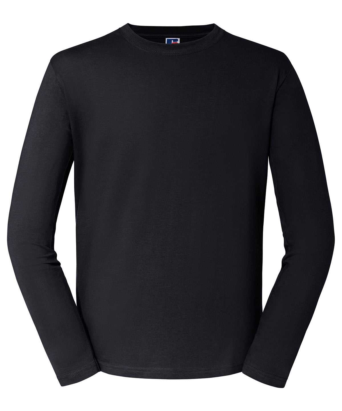 Tryck din logga på T-shirts från Russell Europe - Anpassa Classic Long Sleeve T-Shirt i färgen Svart för företag, föreningar och privatpersoner