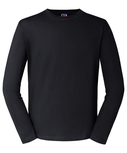 Tryck din logga på T-shirts från Russell Europe - Anpassa Classic Long Sleeve T-Shirt i färgen Svart för företag, föreningar och privatpersoner