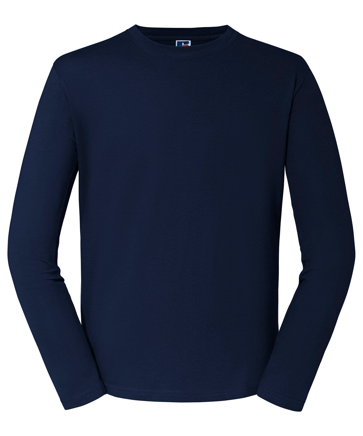 Tryck din logga på T-shirts från Russell Europe - Anpassa Classic Long Sleeve T-Shirt i färgen Marinblå för företag, föreningar och privatpersoner