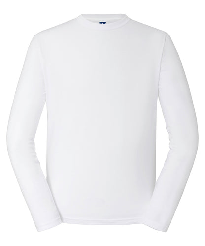 Tryck din logga på T-shirts från Russell Europe - Anpassa Classic Long Sleeve T-Shirt i färgen Vit för företag, föreningar och privatpersoner