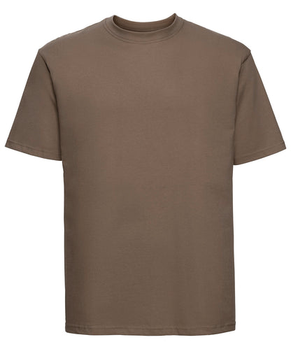 Tryck din logga på T-shirts från Russell Europe - Anpassa Super Ringspun Classic T-Shirt i färgen Mellanbrun för företag, föreningar och privatpersoner