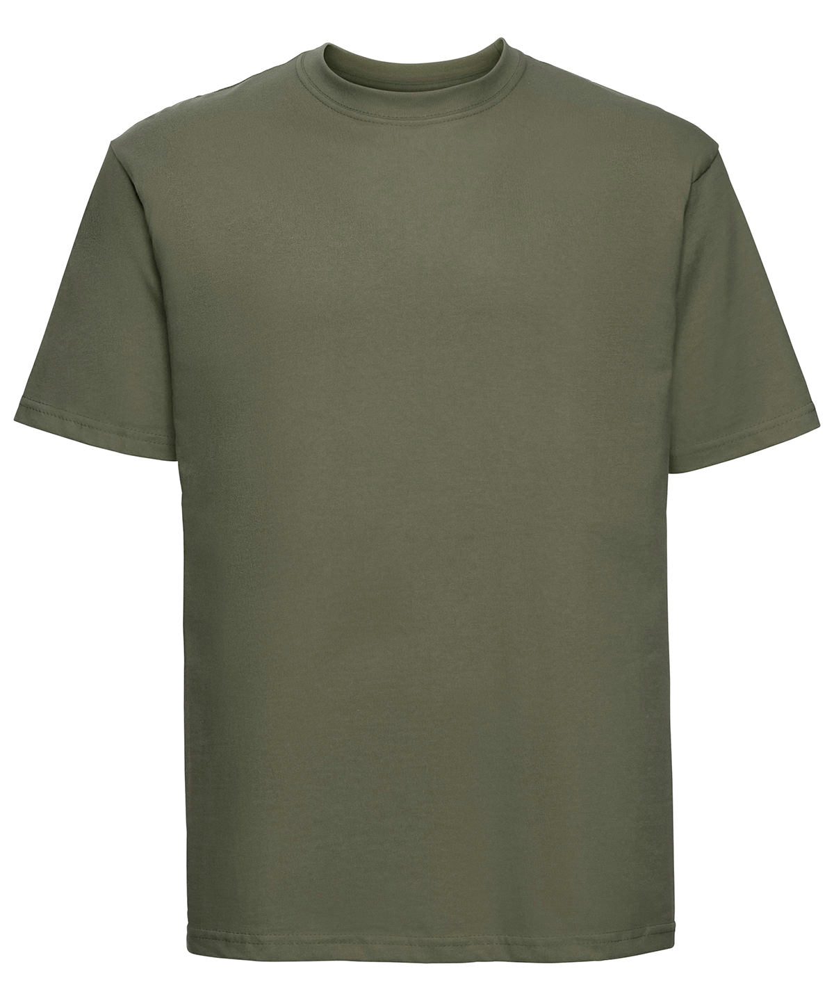 Tryck din logga på T-shirts från Russell Europe - Anpassa Super Ringspun Classic T-Shirt i färgen Oliv för företag, föreningar och privatpersoner