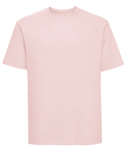 Tryck din logga på T-shirts från Russell Europe - Anpassa Super Ringspun Classic T-Shirt i färgen Ljusrosa för företag, föreningar och privatpersoner