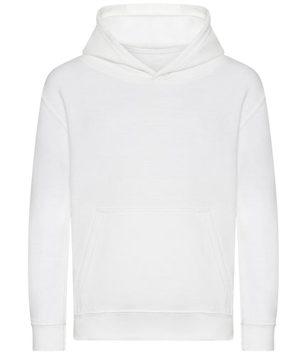 Tryck din logga på Hoodies från AWDis Just Hoods - Anpassa AWDis Just Hoods - Ekologisk Hoodie för Barn i färgen Vit för företag, föreningar och privatpersoner