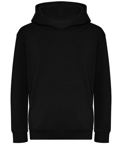 Tryck din logga på Hoodies från AWDis Just Hoods - Anpassa AWDis Just Hoods - Ekologisk Hoodie för Barn i färgen Svart för företag, föreningar och privatpersoner