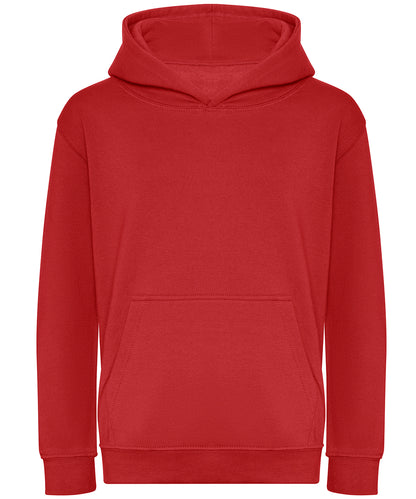 Tryck din logga på Hoodies från AWDis Just Hoods - Anpassa AWDis Just Hoods - Ekologisk Hoodie för Barn i färgen Mellan röd för företag, föreningar och privatpersoner