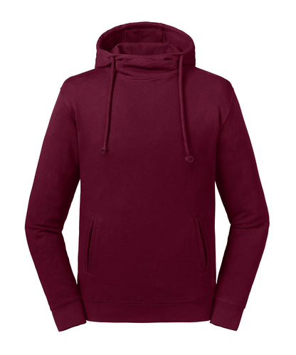 Tryck din logga på Hoodies från Russell Europe - Anpassa Russell Europe - Ren Ekologisk Hoodie med Hög Krage och Huva i färgen Burgundy för företag, föreningar och privatpersoner
