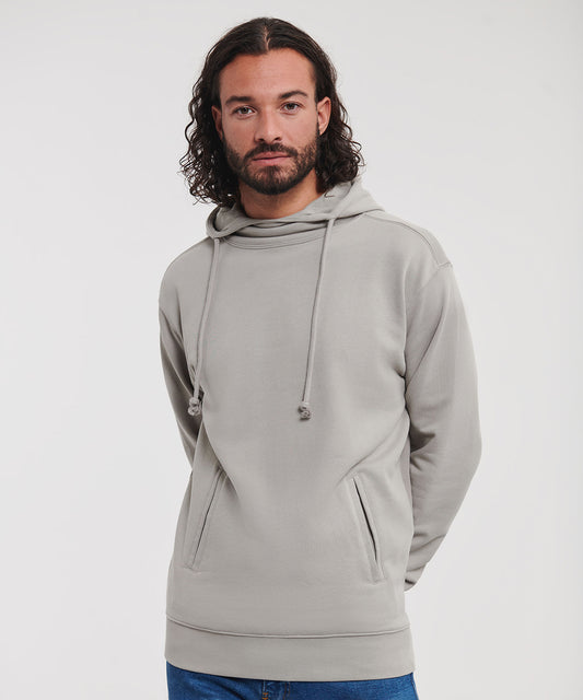 Tryck din logga på Hoodies från Russell Europe - Anpassa Russell Europe - Ren Ekologisk Hoodie med Hög Krage och Huva i färgen för företag, föreningar och privatpersoner
