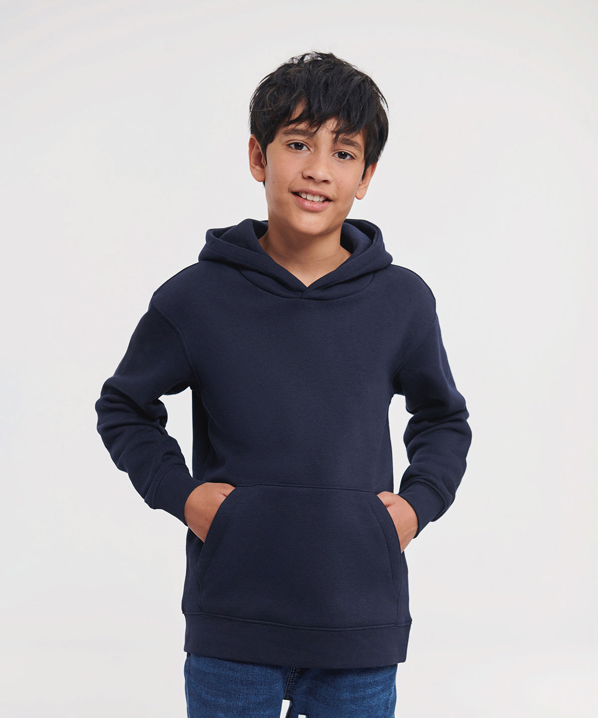 Tryck din logga på Hoodies från Russell Europe - Anpassa Russell Europe - Äkta Hoodie för Barn i färgen för företag, föreningar och privatpersoner