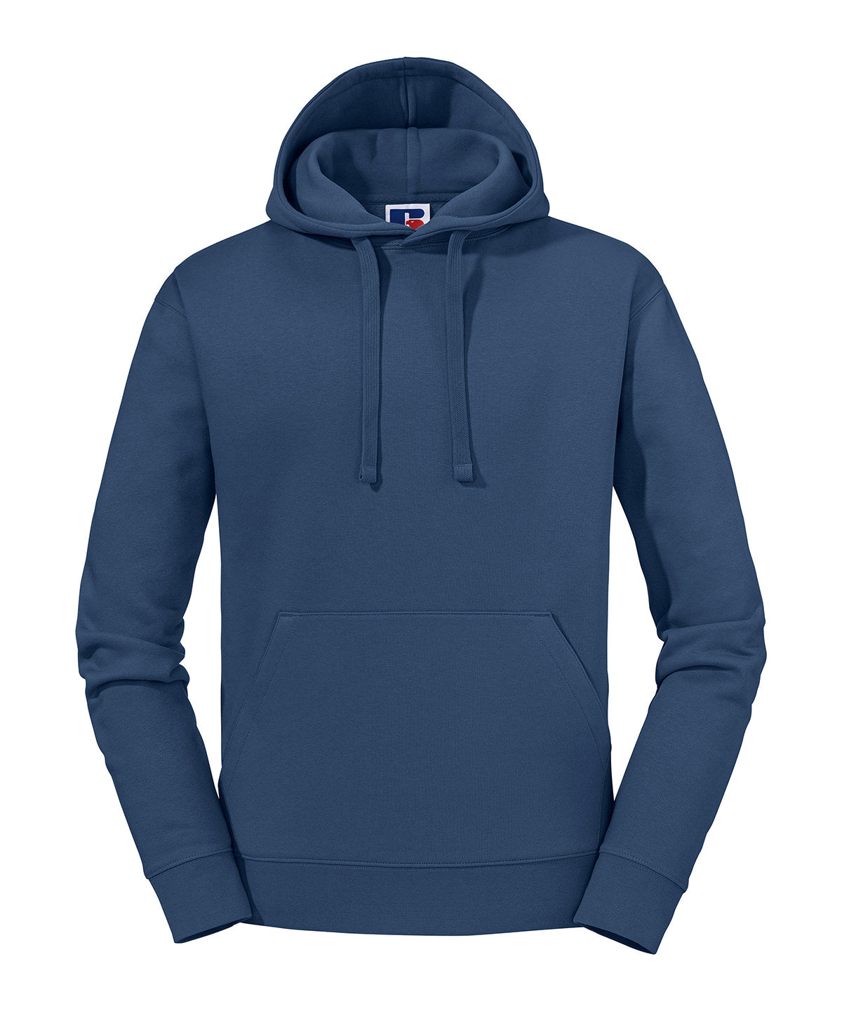 Tryck din logga på Hoodies från Russell Europe - Anpassa Russell Europe - Autentisk Hoodie med Huva i färgen Mörkblå för företag, föreningar och privatpersoner