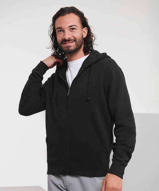 Tryck din logga på Hoodies från Russell Europe - Anpassa Russell Europe - Authentic Hoodie med Dragkedja i färgen för företag, föreningar och privatpersoner