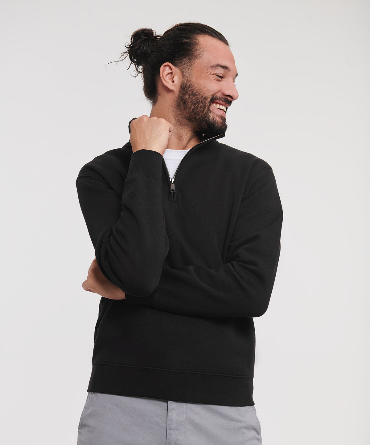 Tryck din logga på Sweatshirts från Russell Europe - Anpassa Russell Europe - Sweatshirt med Autentisk Dragkedja i färgen för företag, föreningar och privatpersoner