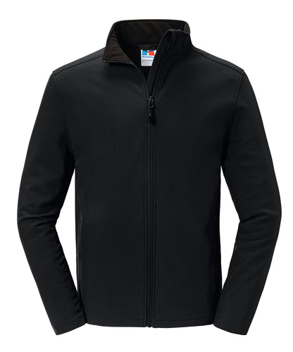 Tryck din logga på Softshelljackor från Russell Europe - Anpassa Essential softshell-jacka i färgen Svart för företag, föreningar och privatpersoner