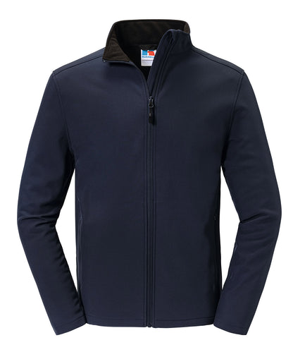 Tryck din logga på Softshelljackor från Russell Europe - Anpassa Essential softshell-jacka i färgen Marinblå för företag, föreningar och privatpersoner