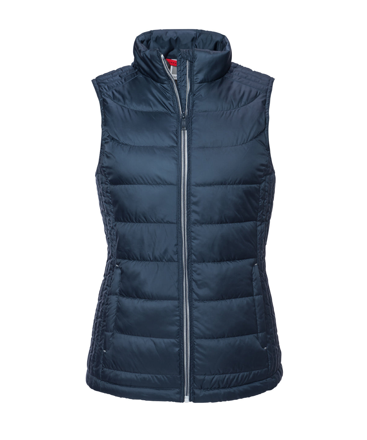 Tryck din logga på Termovästar från Russell Europe - Anpassa Nano bodywarmer för damer i färgen Marinblå för företag, föreningar och privatpersoner