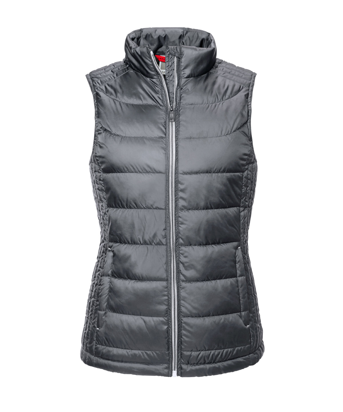 Tryck din logga på Termovästar från Russell Europe - Anpassa Nano bodywarmer för damer i färgen Mörkgrå för företag, föreningar och privatpersoner