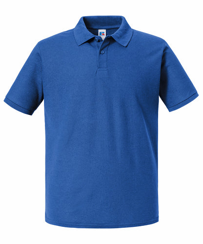 Tryck din logga på Piké från Russell Europe - Anpassa Authentic Eco Polo i färgen Royal för företag, föreningar och privatpersoner