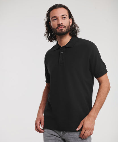 Tryck din logga på Piké från Russell Europe - Anpassa Ultimate Cotton Polo i färgen för företag, föreningar och privatpersoner