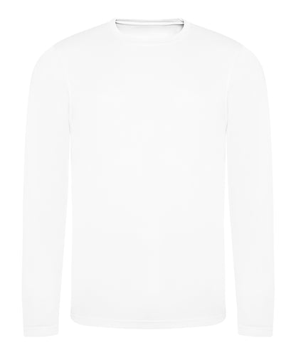 Tryck din logga på T-shirts från AWDis Just Cool - Anpassa Long Sleeve Cool T i färgen Vit för företag, föreningar och privatpersoner