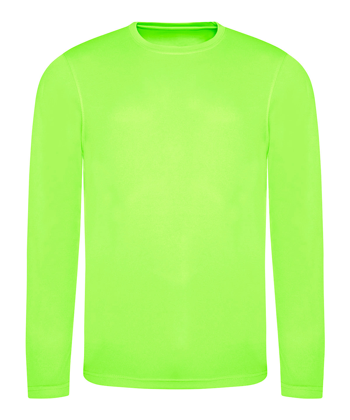 Tryck din logga på T-shirts från AWDis Just Cool - Anpassa Long Sleeve Cool T i färgen Neon grön för företag, föreningar och privatpersoner