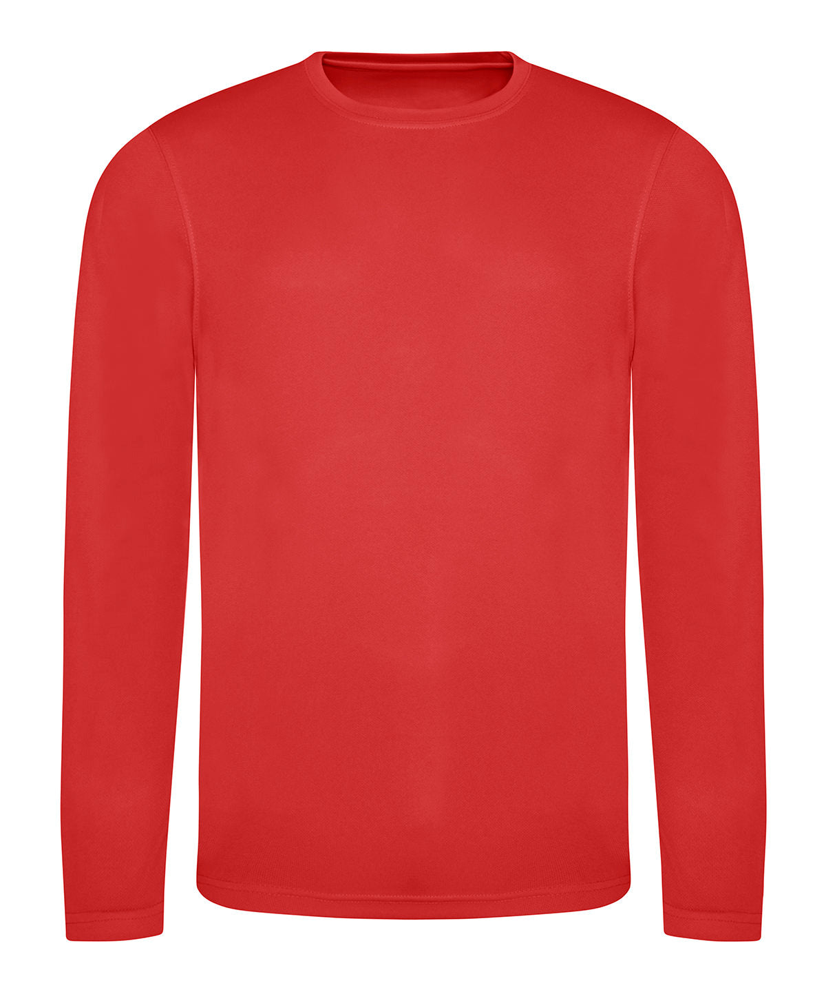 Tryck din logga på T-shirts från AWDis Just Cool - Anpassa Long Sleeve Cool T i färgen Mellan röd för företag, föreningar och privatpersoner