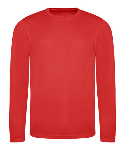 Tryck din logga på T-shirts från AWDis Just Cool - Anpassa Long Sleeve Cool T i färgen Mellan röd för företag, föreningar och privatpersoner