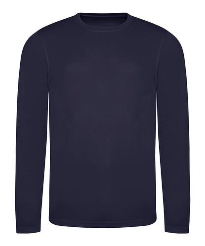 Tryck din logga på T-shirts från AWDis Just Cool - Anpassa Long Sleeve Cool T i färgen Marinblå för företag, föreningar och privatpersoner
