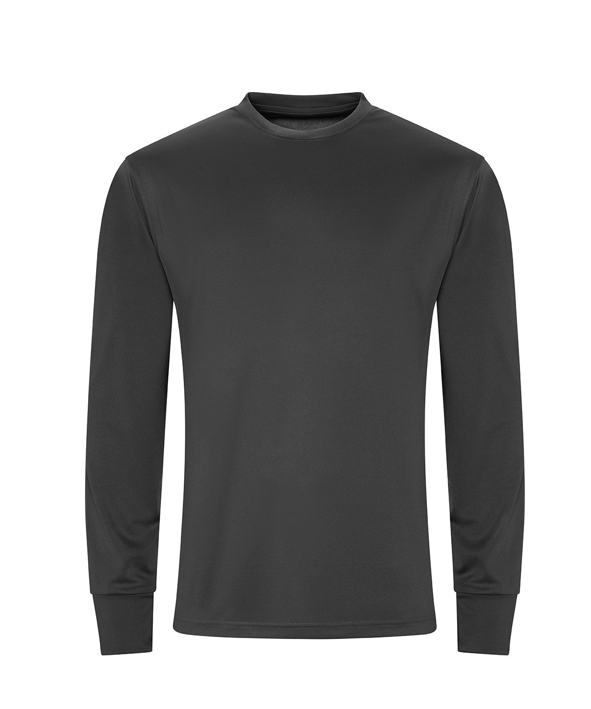 Tryck din logga på T-shirts från AWDis Just Cool - Anpassa Long Sleeve Active T-Shirt i färgen Mörkgrå för företag, föreningar och privatpersoner