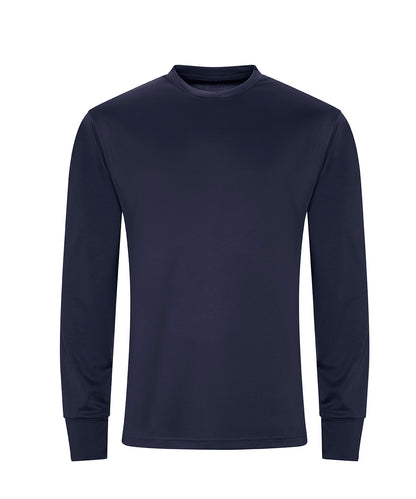 Tryck din logga på T-shirts från AWDis Just Cool - Anpassa Long Sleeve Active T-Shirt i färgen Marinblå för företag, föreningar och privatpersoner