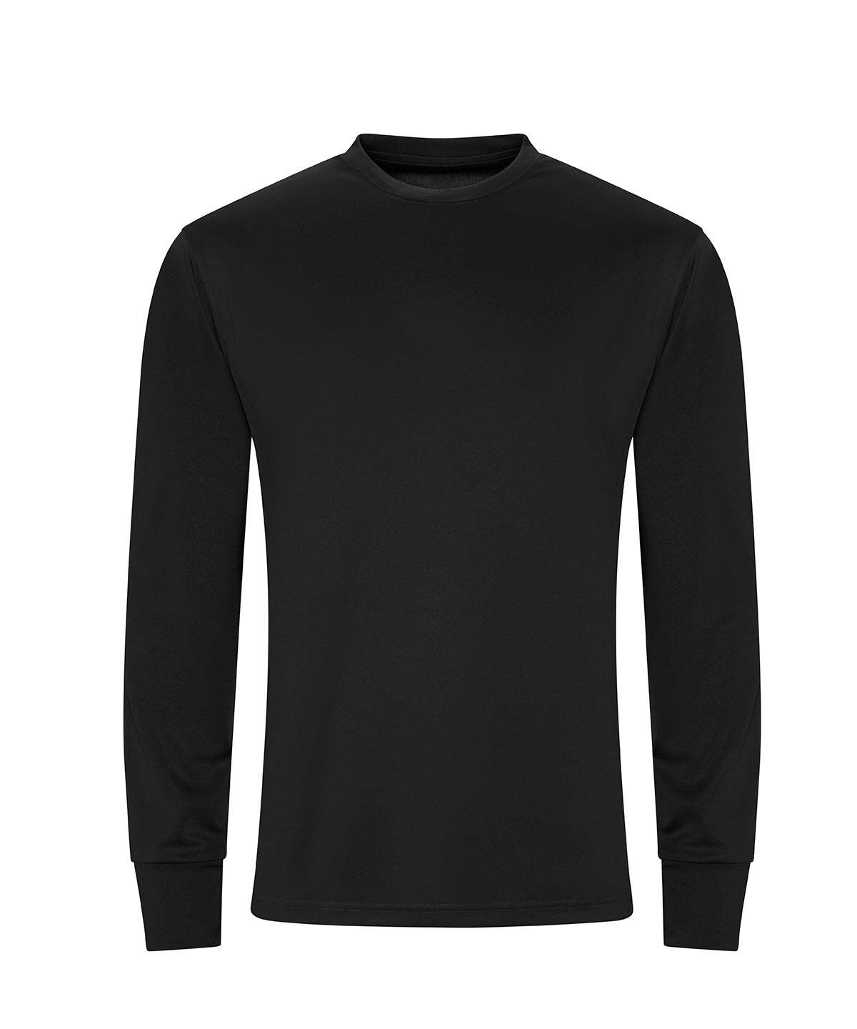 Tryck din logga på T-shirts från AWDis Just Cool - Anpassa Long Sleeve Active T-Shirt i färgen Svart för företag, föreningar och privatpersoner
