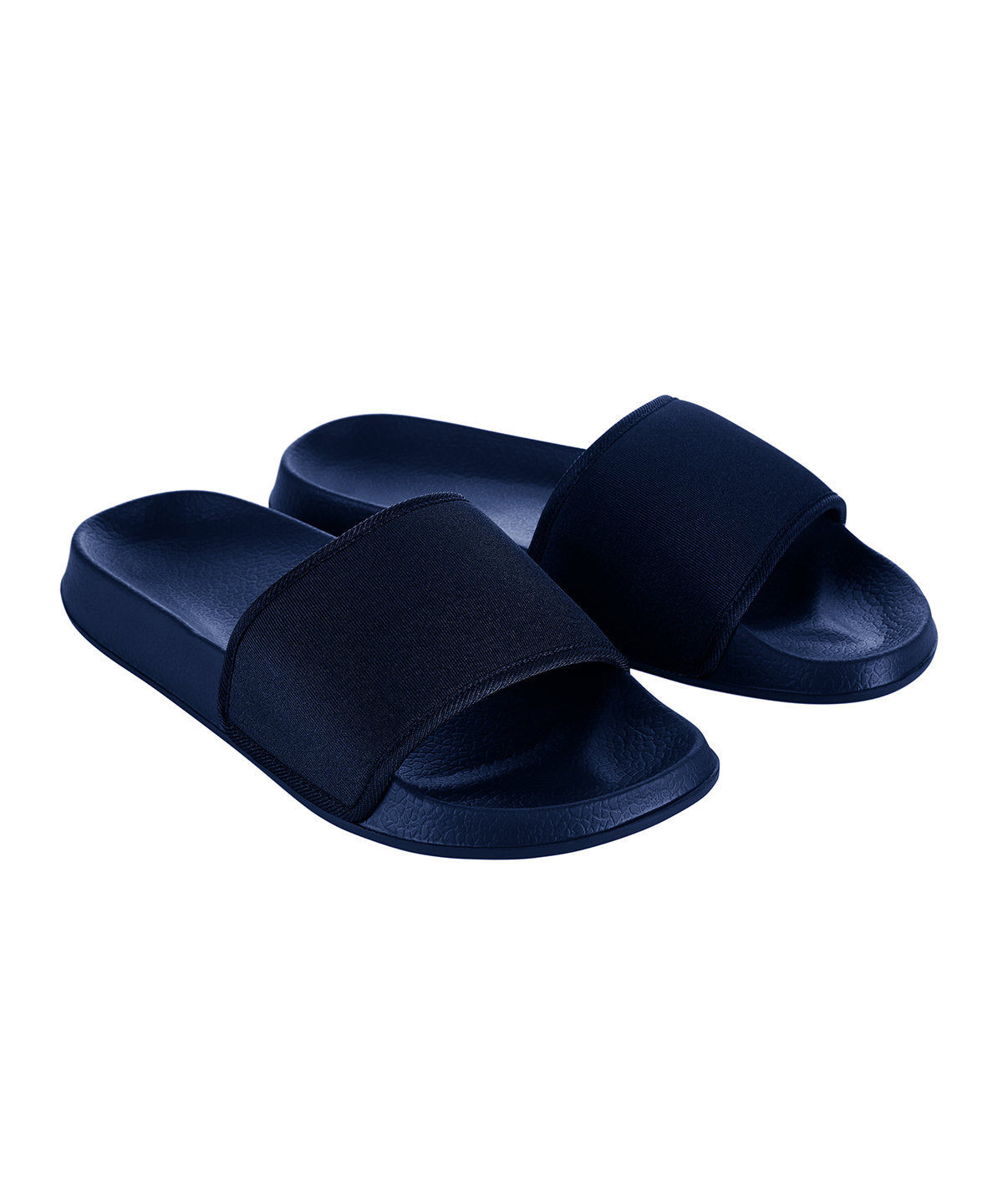 Tryck din logga på Tofflor från AWDis Just Cool - Anpassa Häftiga sliders i färgen Marinblå för företag, föreningar och privatpersoner