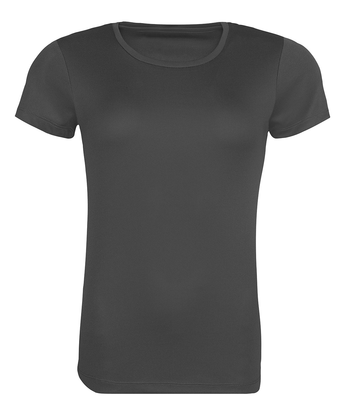 Tryck din logga på T-shirts från AWDis Just Cool - Anpassa Womens Recycled Cool T-Shirt i färgen Mörkgrå för företag, föreningar och privatpersoner