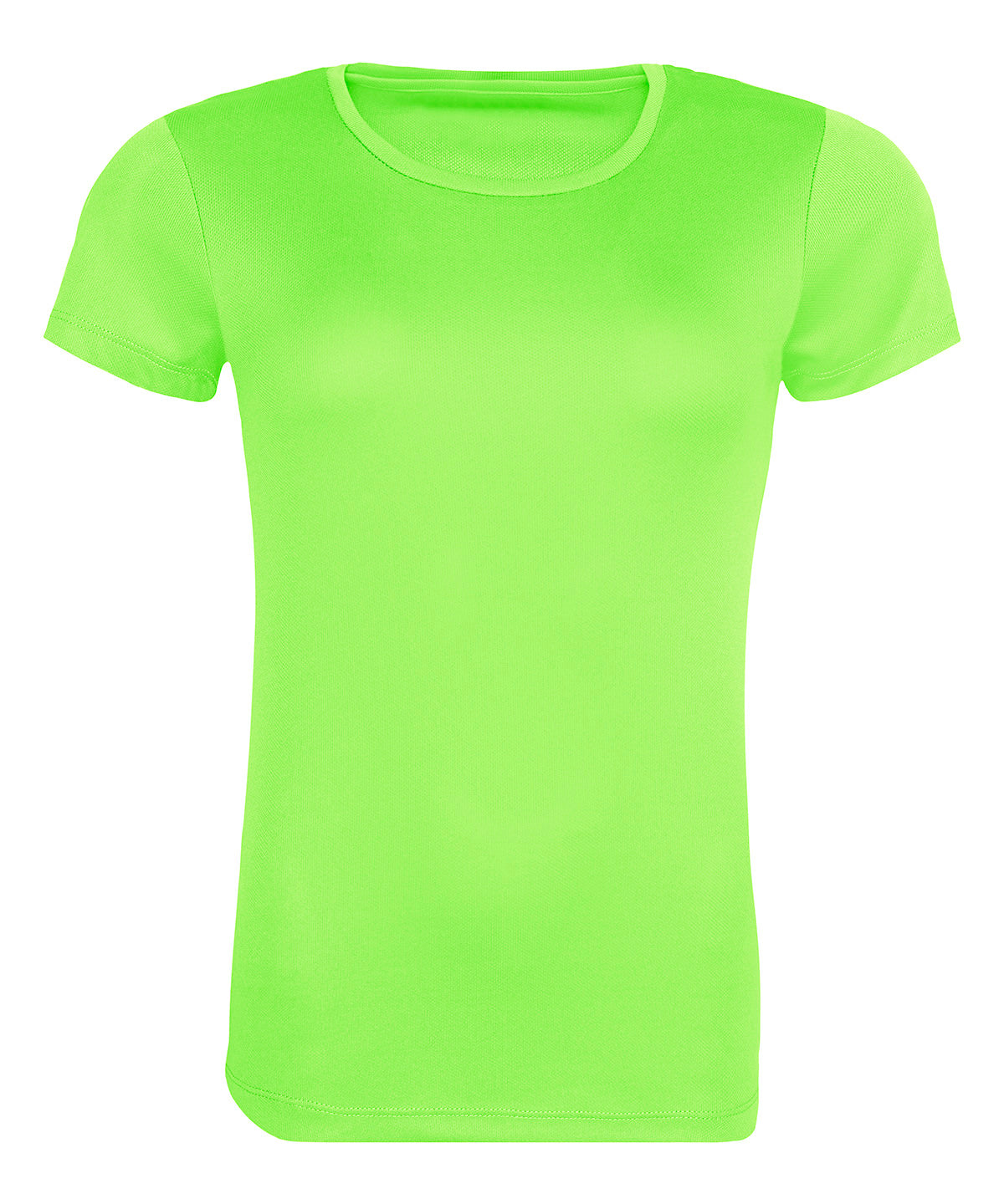 Tryck din logga på T-shirts från AWDis Just Cool - Anpassa Womens Recycled Cool T-Shirt i färgen Neon grön för företag, föreningar och privatpersoner