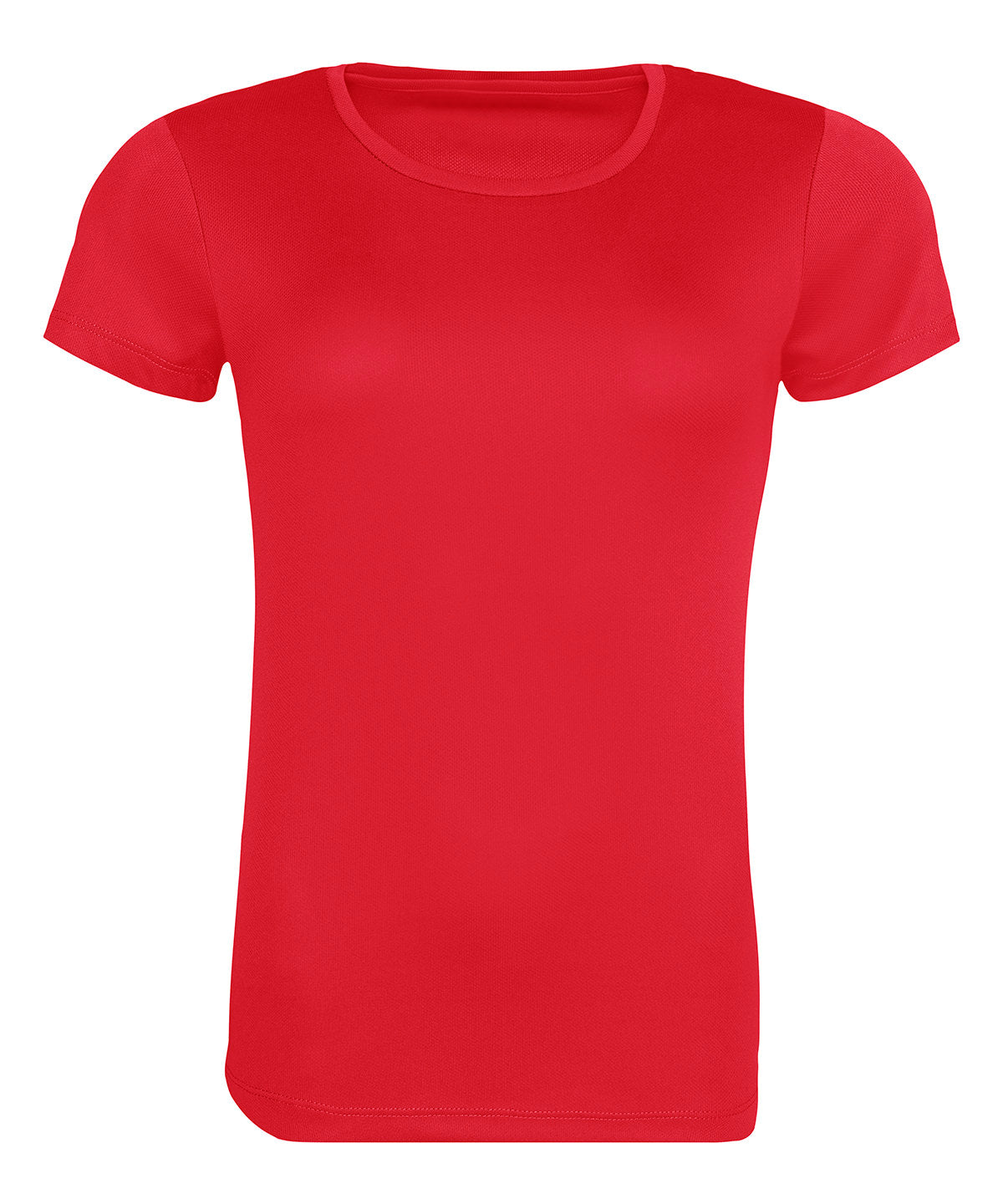 Tryck din logga på T-shirts från AWDis Just Cool - Anpassa Womens Recycled Cool T-Shirt i färgen Mellan röd för företag, föreningar och privatpersoner