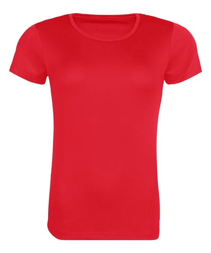 Tryck din logga på T-shirts från AWDis Just Cool - Anpassa Womens Recycled Cool T-Shirt i färgen Mellan röd för företag, föreningar och privatpersoner