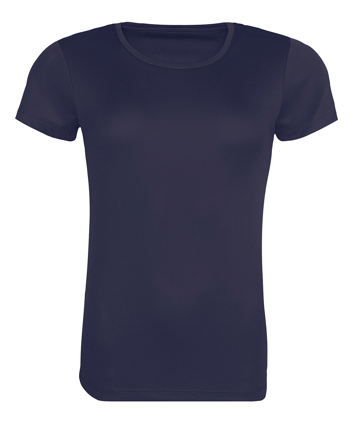 Tryck din logga på T-shirts från AWDis Just Cool - Anpassa Womens Recycled Cool T-Shirt i färgen Marinblå för företag, föreningar och privatpersoner