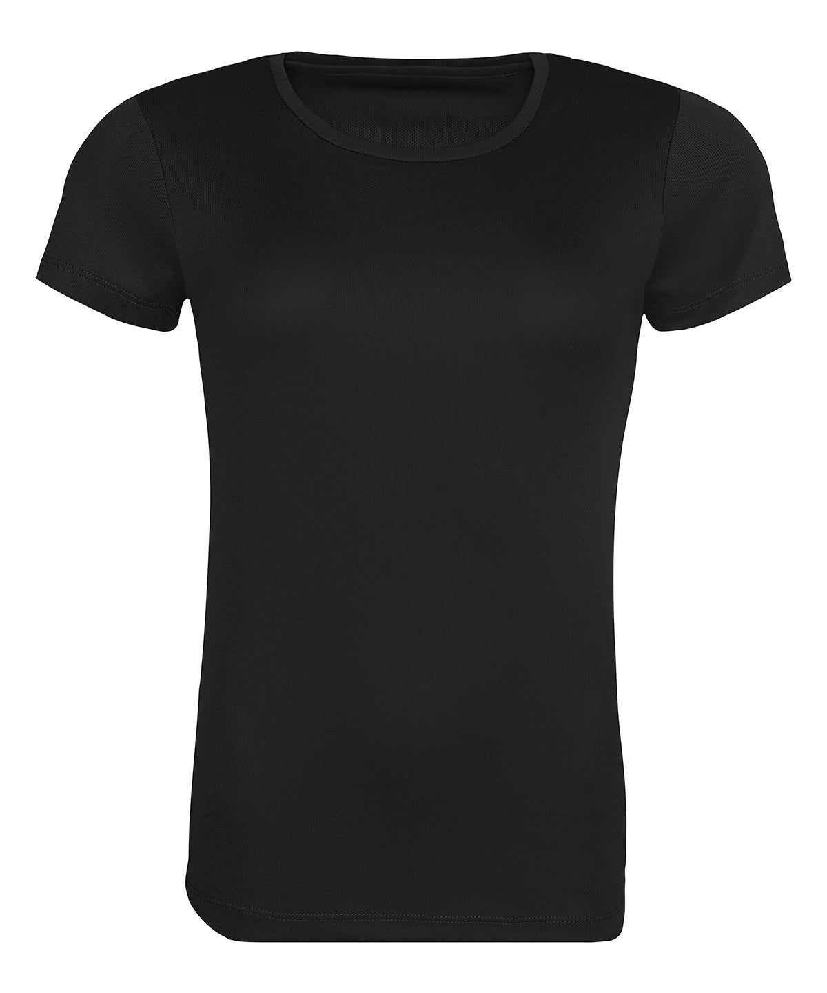 Tryck din logga på T-shirts från AWDis Just Cool - Anpassa Womens Recycled Cool T-Shirt i färgen Svart för företag, föreningar och privatpersoner