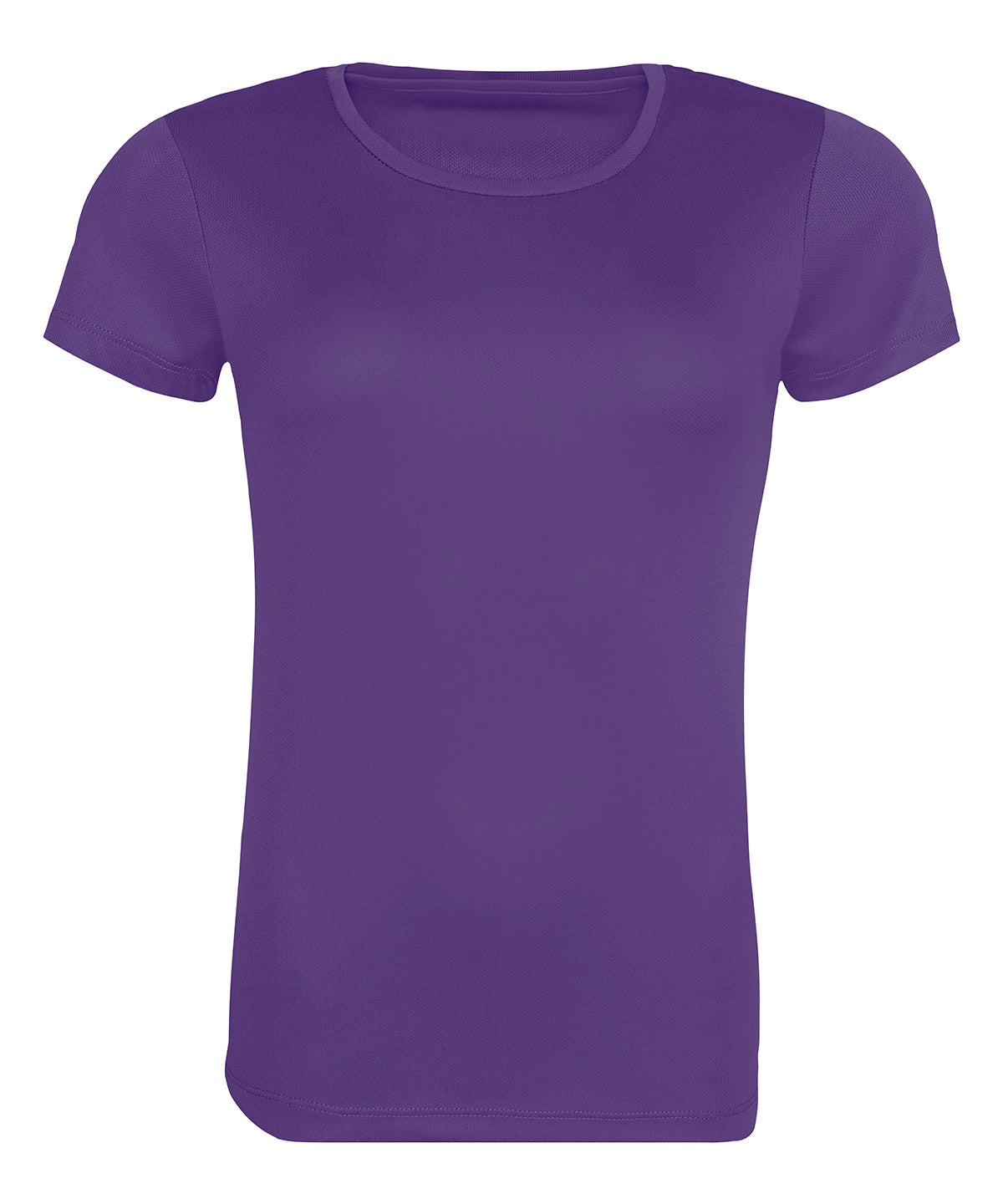 Tryck din logga på T-shirts från AWDis Just Cool - Anpassa Womens Recycled Cool T-Shirt i färgen Mörk lila för företag, föreningar och privatpersoner