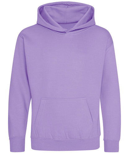 Tryck din logga på Hoodies från AWDis Just Hoods - Anpassa Luvtröja för barn i färgen Ljus lila för företag, föreningar och privatpersoner