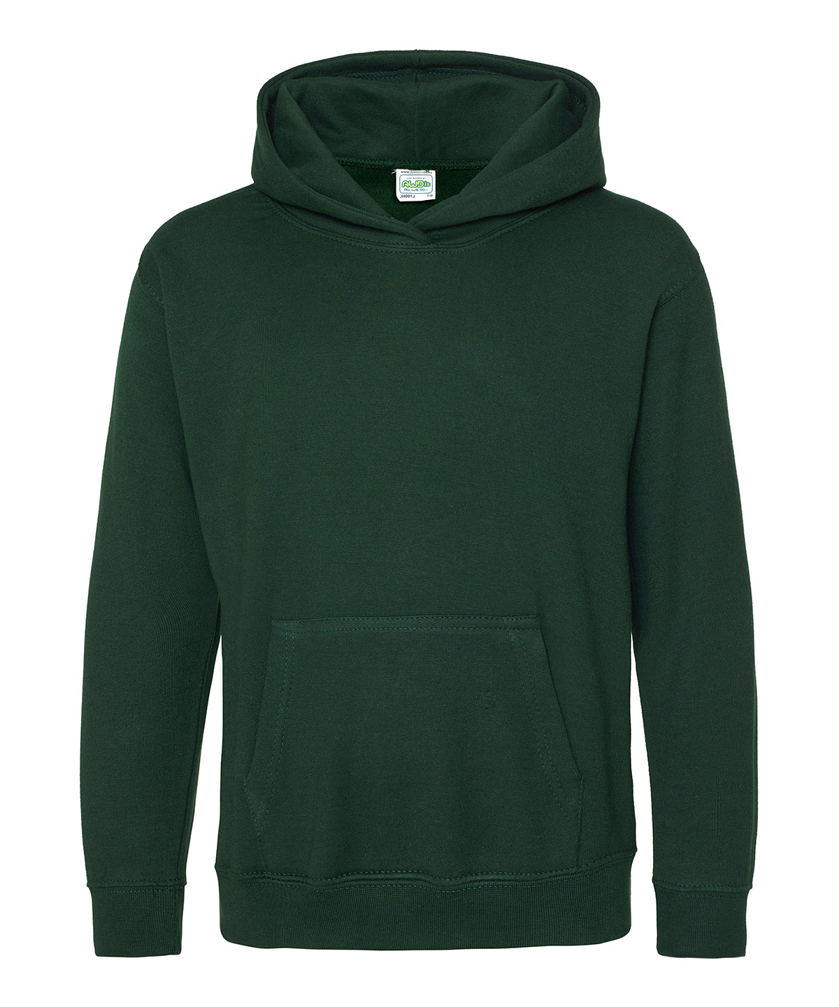Tryck din logga på Hoodies från AWDis Just Hoods - Anpassa Luvtröja för barn i färgen Mörkgrön för företag, föreningar och privatpersoner