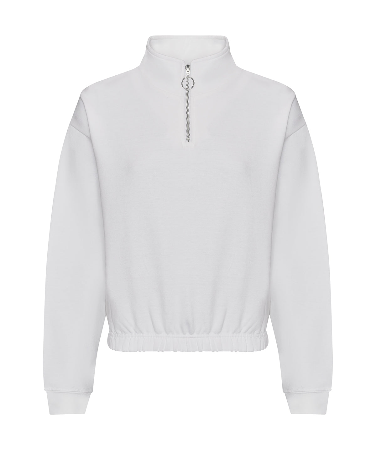 Tryck din logga på Sweatshirts från AWDis Just Hoods - Anpassa AWDis - Dam Cropped Zip Sweat i färgen Vit för företag, föreningar och privatpersoner
