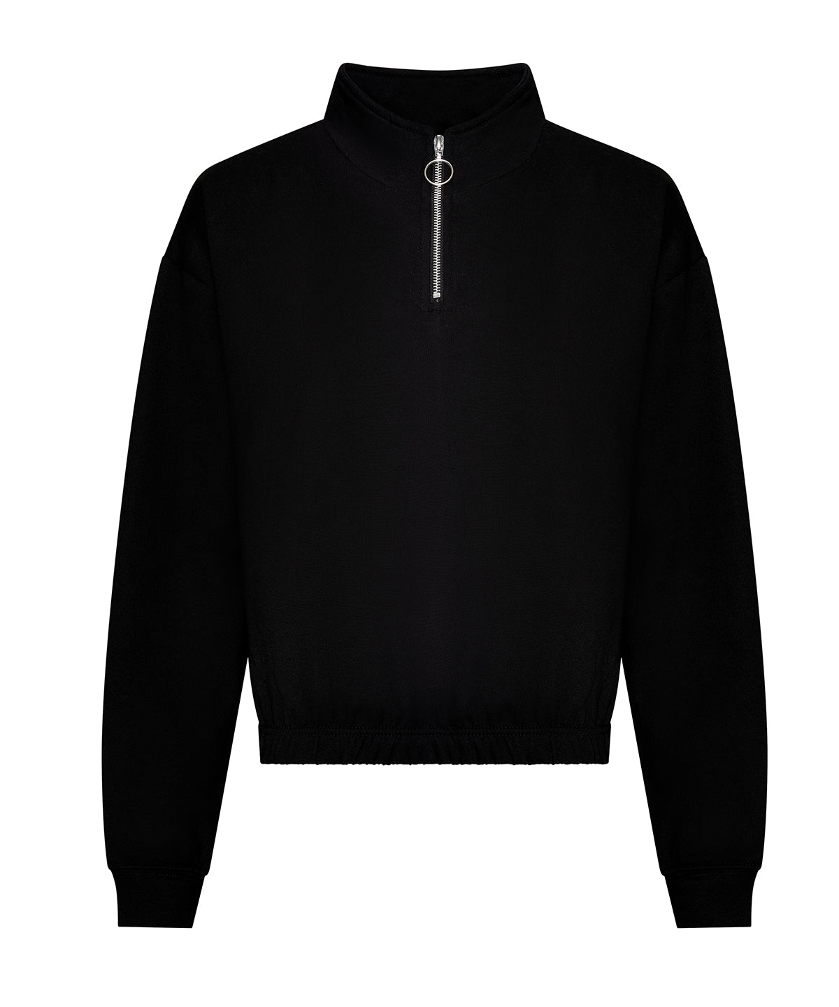 Tryck din logga på Sweatshirts från AWDis Just Hoods - Anpassa AWDis - Dam Cropped Zip Sweat i färgen Svart för företag, föreningar och privatpersoner